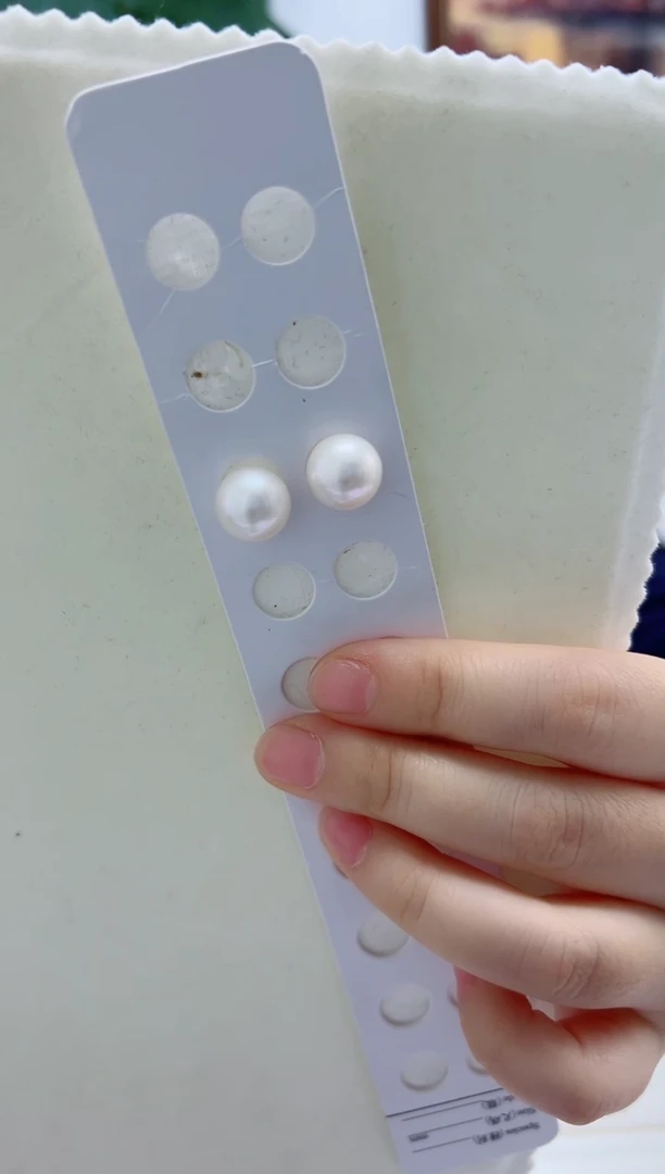 银S925镶嵌耳钉淡水珍珠买****✨11-12耳钉