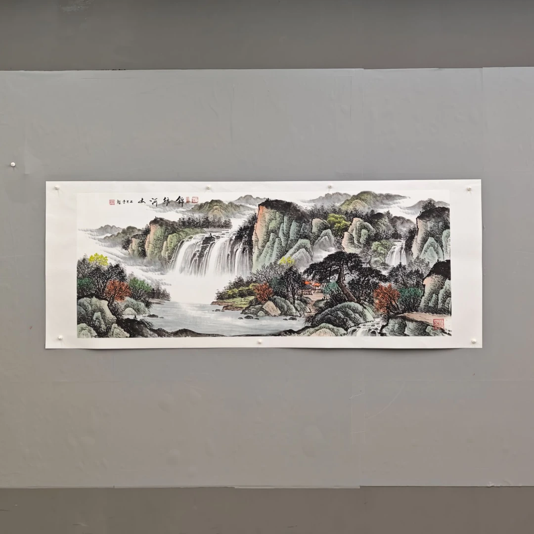 锦煌专属/李鲤手绘/锦绣河山/画芯180*70/十二平尺Zxx