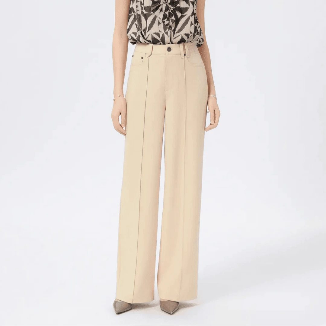 GIRDEAR/哥弟新款高腰休闲百搭洋气垂感阔腿显瘦薄款西裤1100516