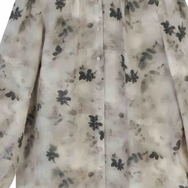 洋  新中式 国风 323256  叶拓水墨画 鬼皱上衣