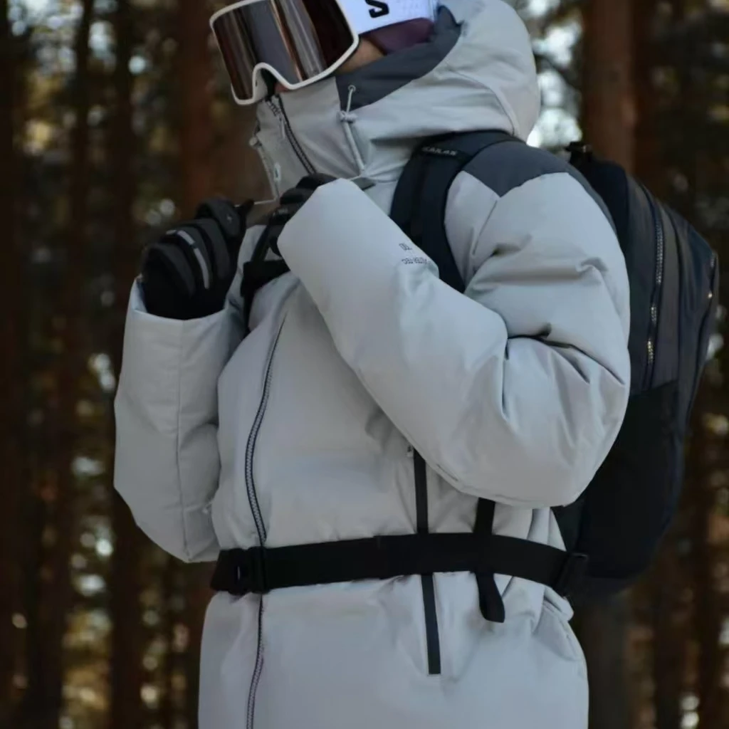 JJ连帽男运动羽绒服防风羽绒衣保暖防寒滑雪服（达）