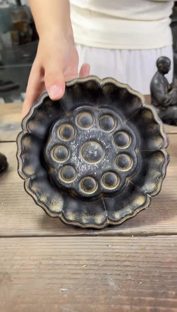 陶土【火山泥】莲蓬壶承