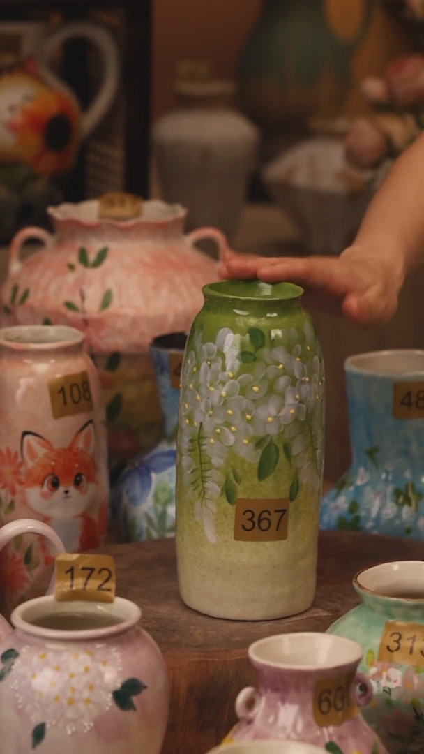 陶瓷367景德镇设计师手作花器摆件侘寂风