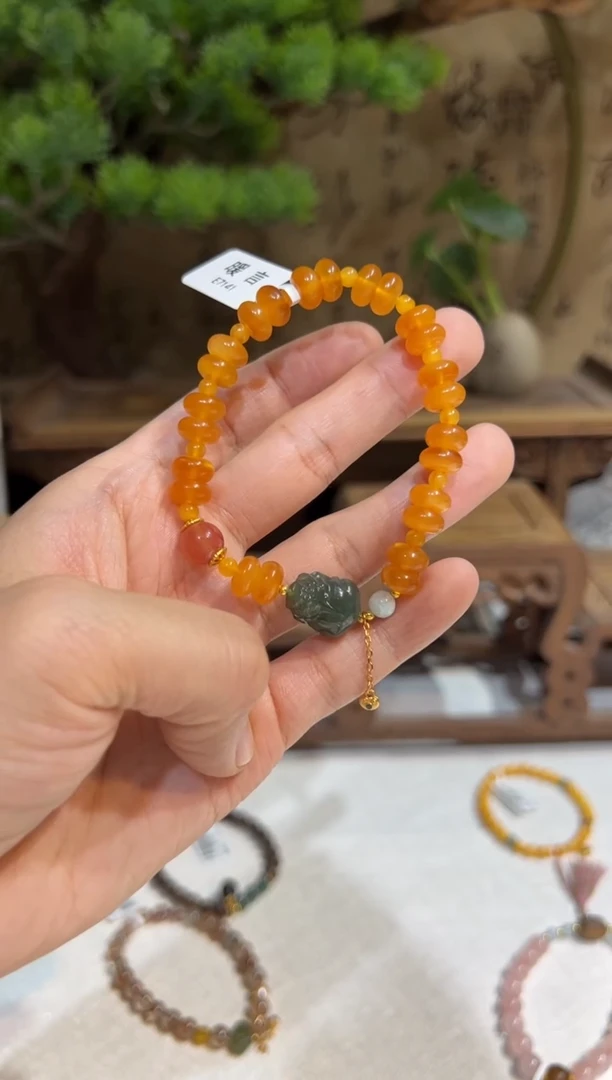手链琥珀未镶嵌手饰@@