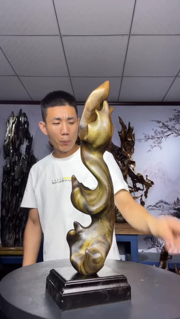 金丝楠木雕款颜**夏金丝楠木工艺品摆件