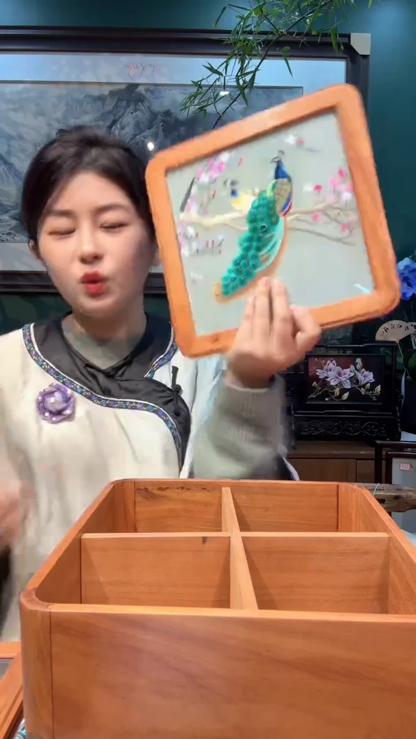 横款非遗苏绣纯手工刺绣果盒