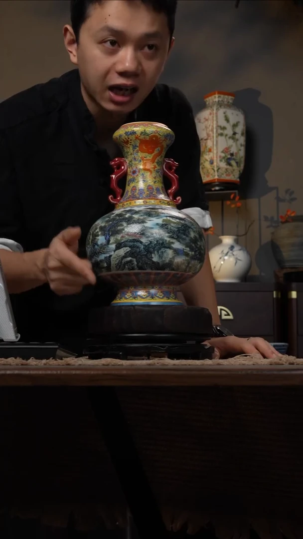 摆件WN问泥景德镇陶瓷花瓶摆件