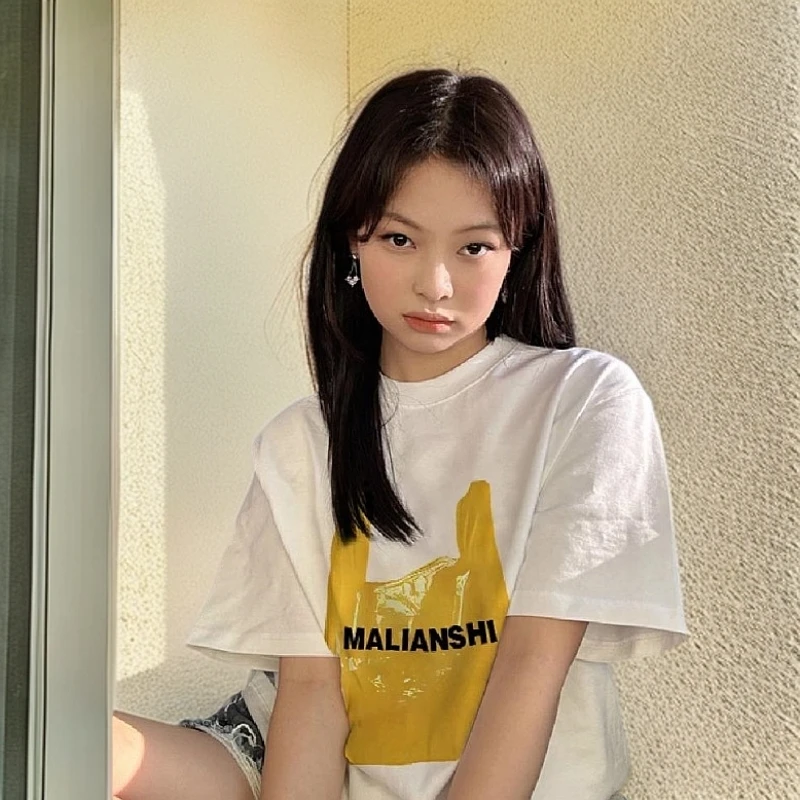 夏季纯棉美式潮牌正肩短袖t恤女2025新款宽松复古小个子半袖上衣