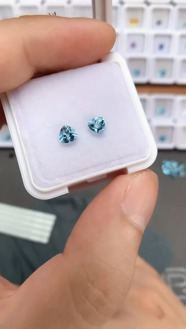 未镶嵌裸石定制海蓝宝石0.85ct  04070