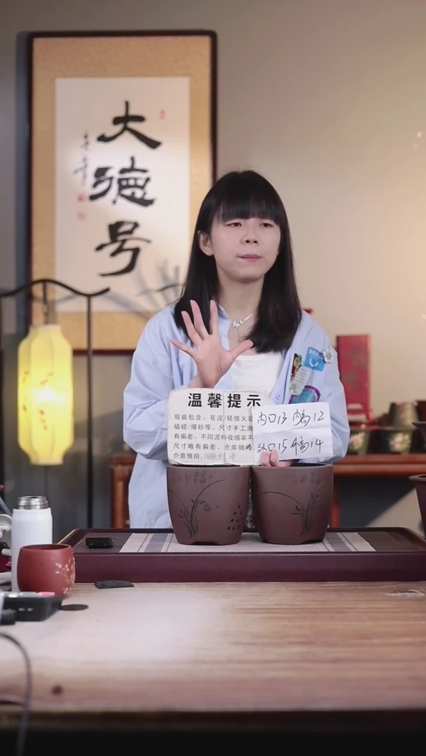 紫砂花盆瑕疵紫泥君子兰2号一对无托