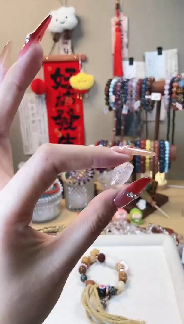 【闪购商品】水晶手链未镶嵌k08粉水晶回纹珠