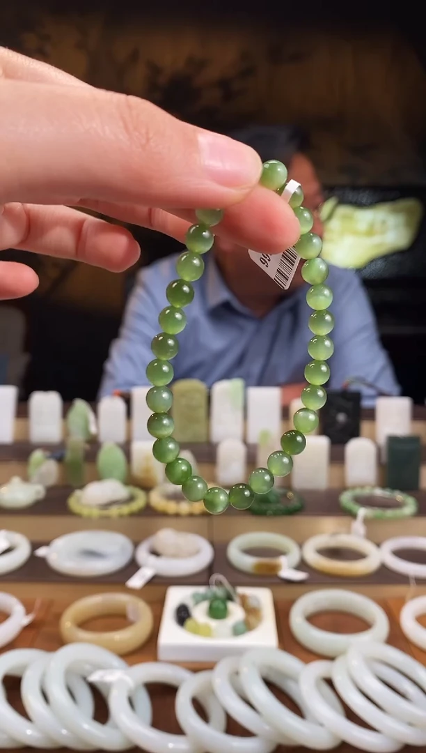 未镶嵌手串和田玉俄碧猫眼 6mm