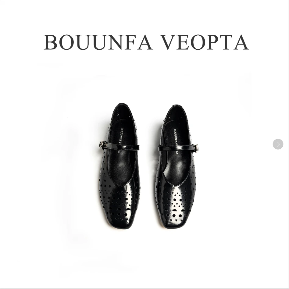 BOUUNFA VEOPTA【正品现货】28新款镂空玛丽珍真皮时尚气质女鞋百搭