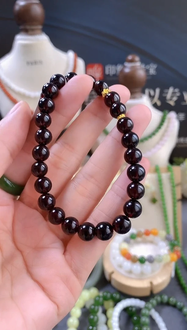 未镶嵌手链石榴石y8多样性发一cg