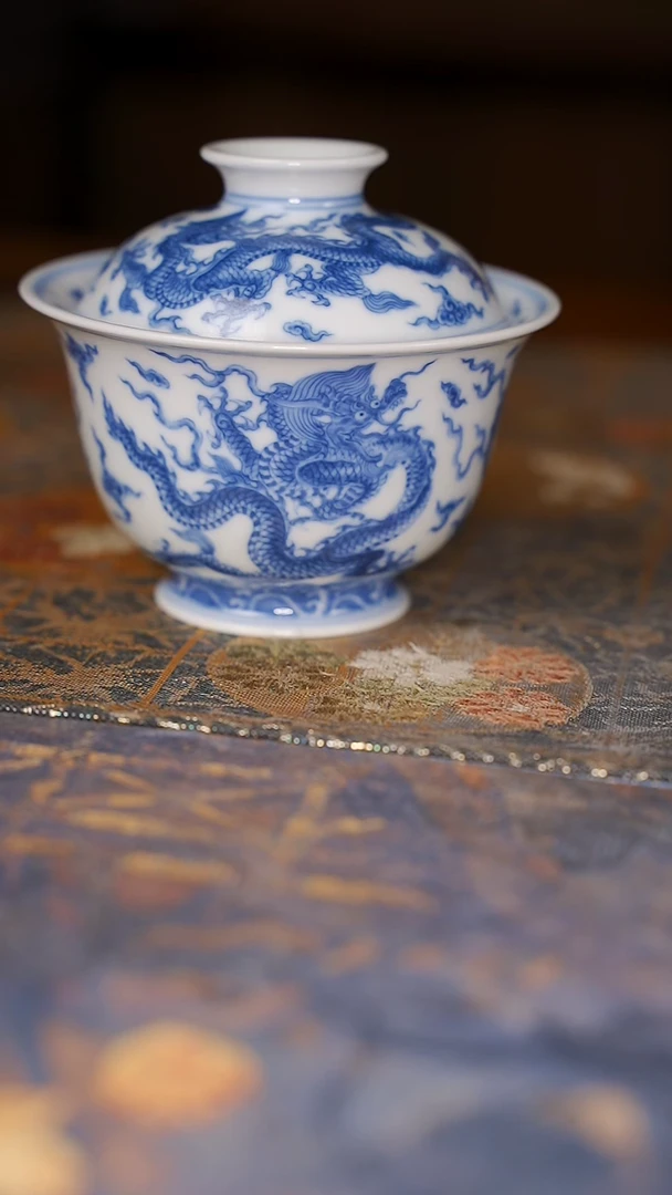 【闪购商品】杯望月怀古 九龙盖碗