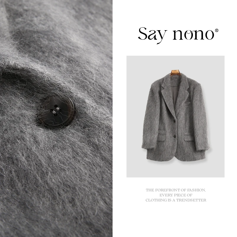 懒猫nono│Saynono 绵羊毛羊绒西装款上衣外套 /S25089