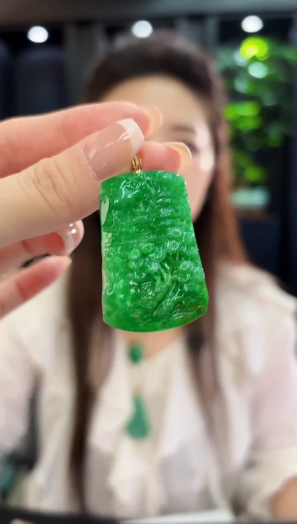 吊坠(不含链)18K金镶嵌翡翠 缅料A货/支持复检/一件