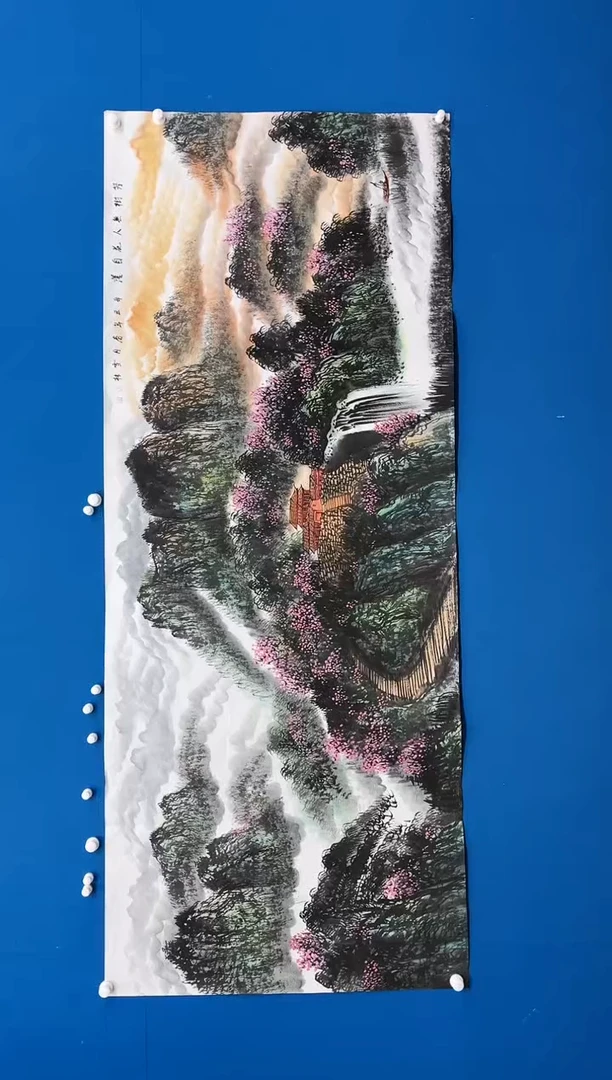 【闪购商品】国画张-金色华章四尺山水/无框/W带金色画册