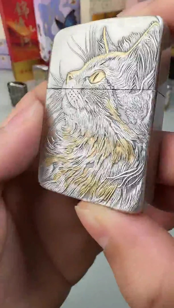 铜仰望星空-睡猫-1941复刻熏银鎏金