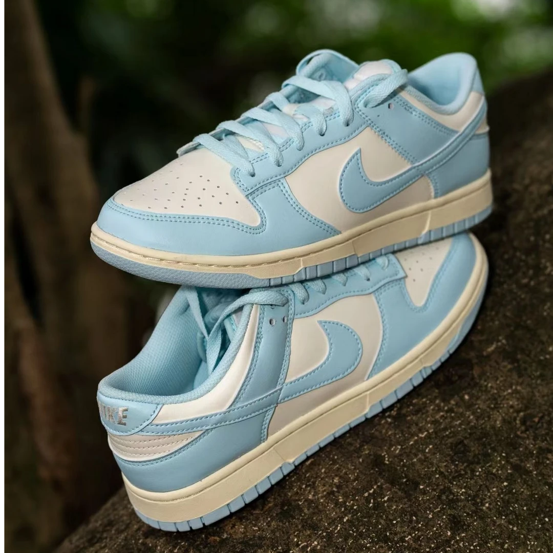 NIKE耐克 DUNK LOW 男款蓝色低帮复古运动篮球鞋休闲板鞋官方正品