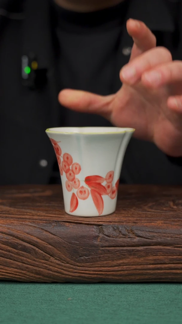 【闪购商品】瓷片25寻一缕瓷香杯釉下手工手绘瓷器