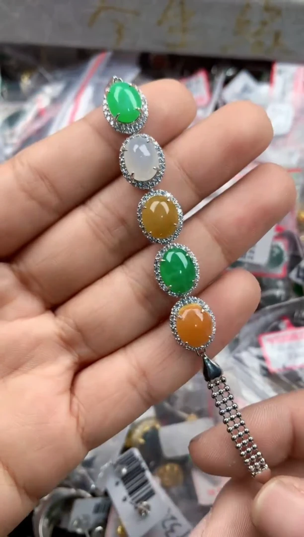银S925镶嵌戒指翡翠2222----8