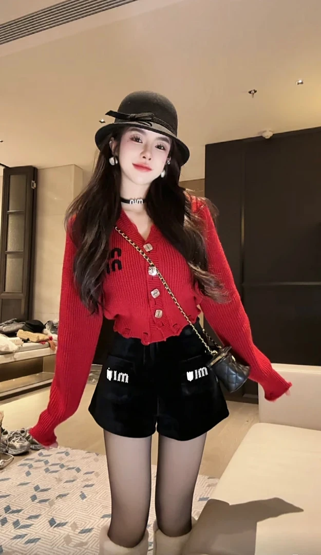 HuiHui【蔷薇恋人】秋冬新款厚款百搭修身显瘦针织毛衣上衣开衫8015