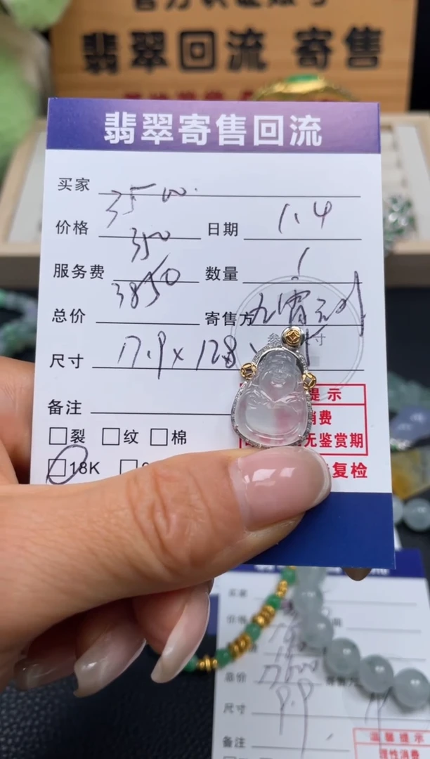 颈饰18K金镶嵌翡翠10153038