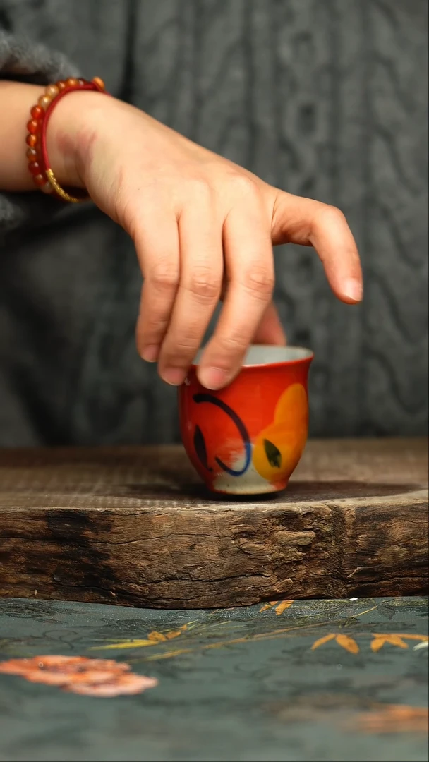 【闪购商品】杯釉下彩手工手绘同款陶器