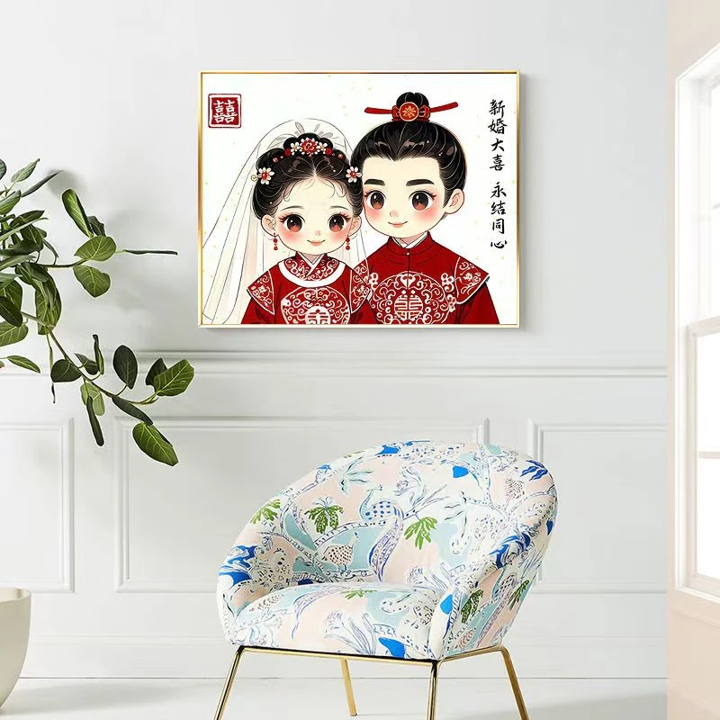 新款5D满钻结婚新婚钻石画厂家直销