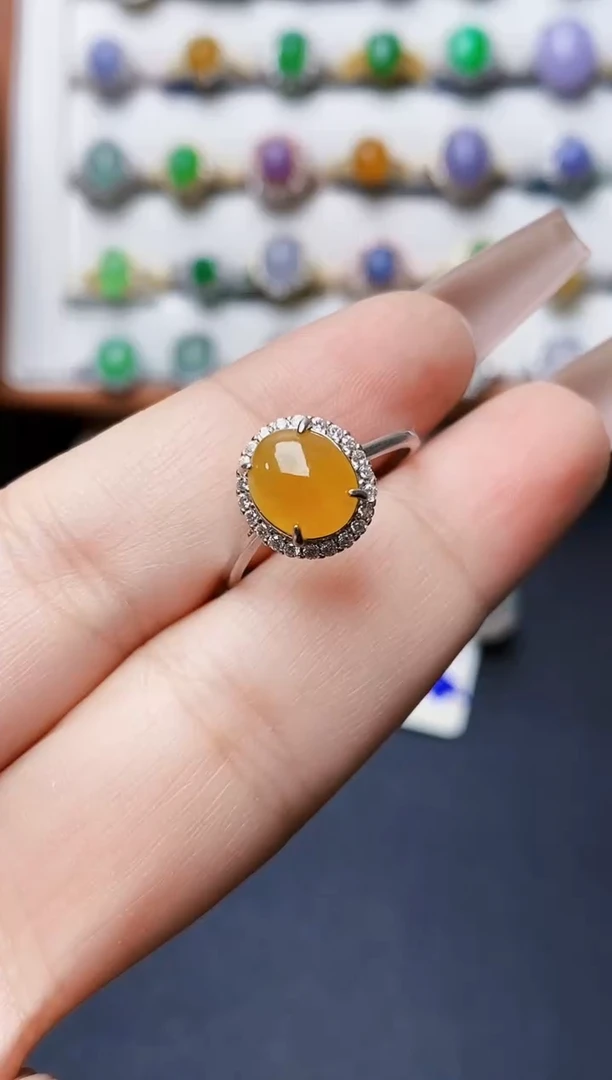 银S925镶嵌戒指翡翠0727