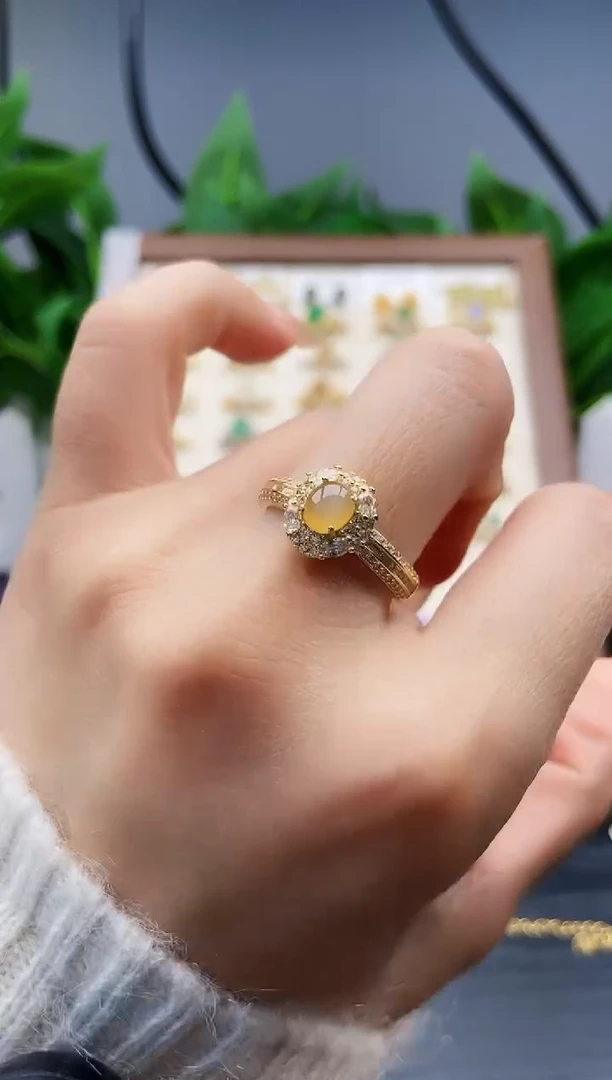 银S925镶嵌戒指翡翠12