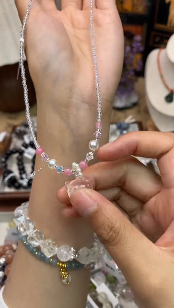 银S925镶嵌颈饰水晶247手串