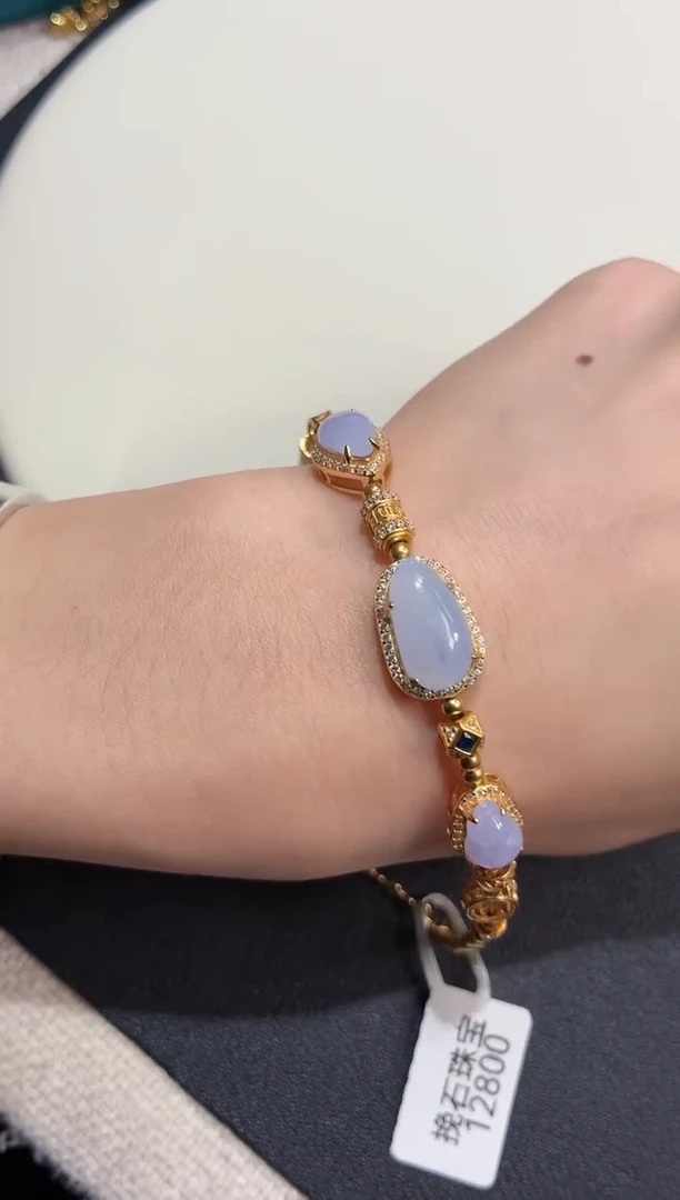 吊坠(不含链)银S925镶嵌翡翠手链