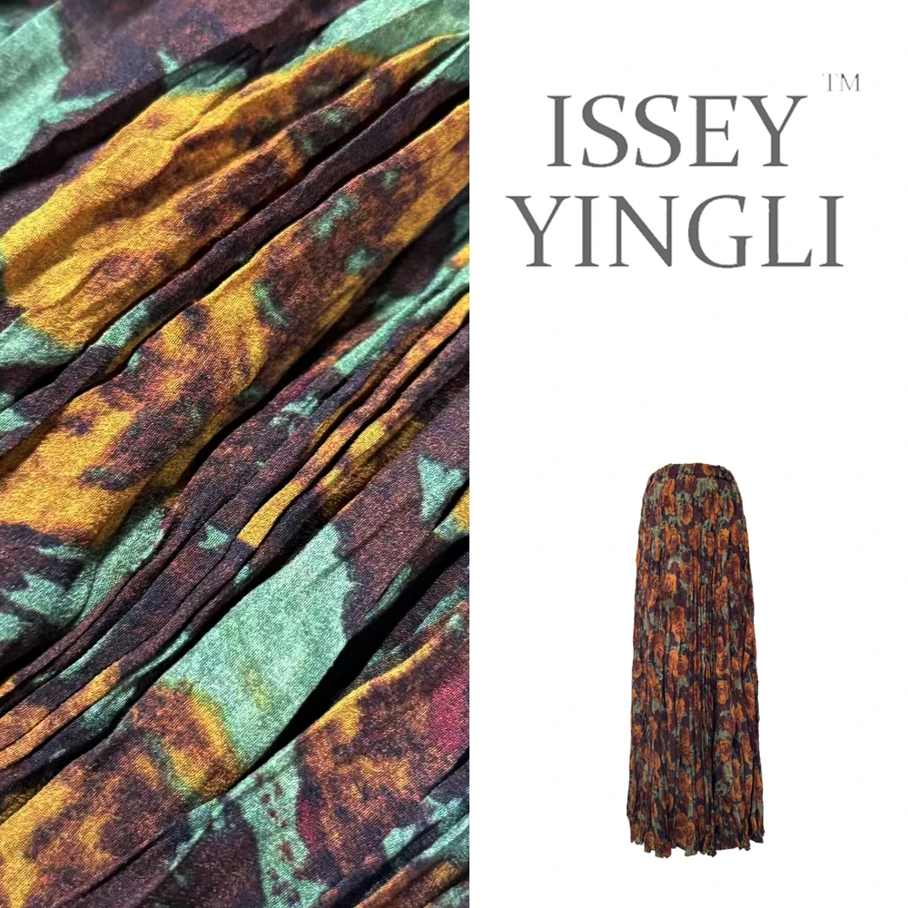 莉褶高端褶皱女士半裙时尚百搭个性复古女气质显瘦半裙2661