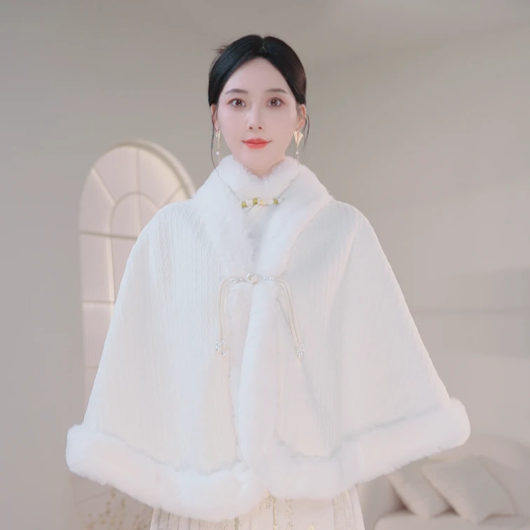 【凡凡专属】（人间富贵花）斗篷披肩民国加绒加厚气质秋冬保暖外套