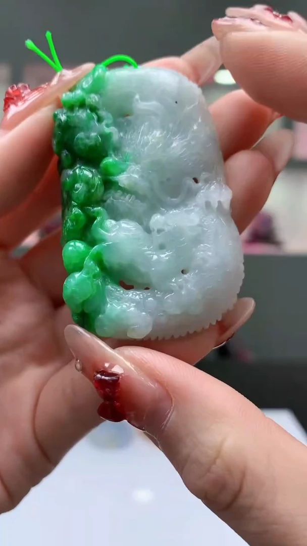 【闪购商品】定制翡翠未镶嵌1052ry-毛货挂件赠珠链31