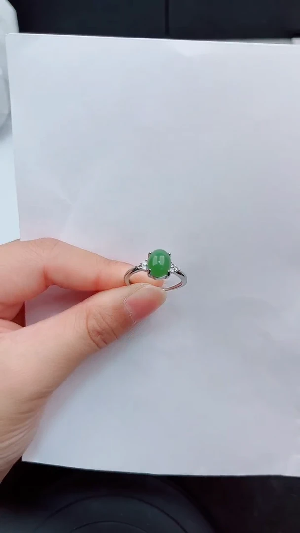 未镶嵌戒指和田玉岚钻微色差T