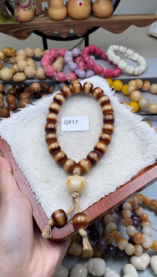 白玉菩提吊坠Q917桶珠手持13mm一串通货随机