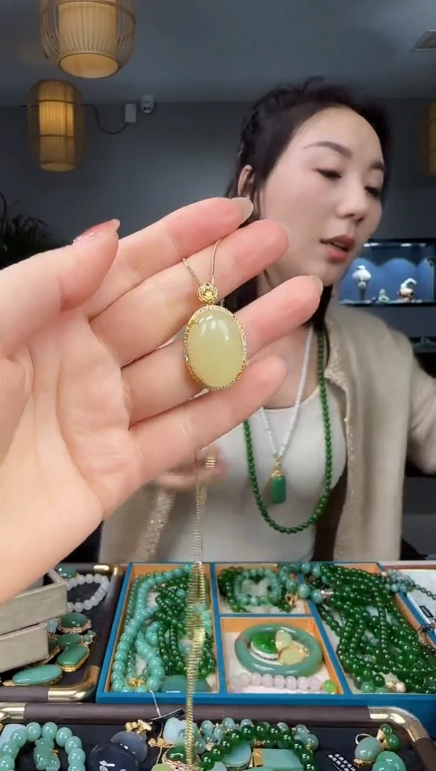 吊坠(不含链)银S925镶嵌和田玉1