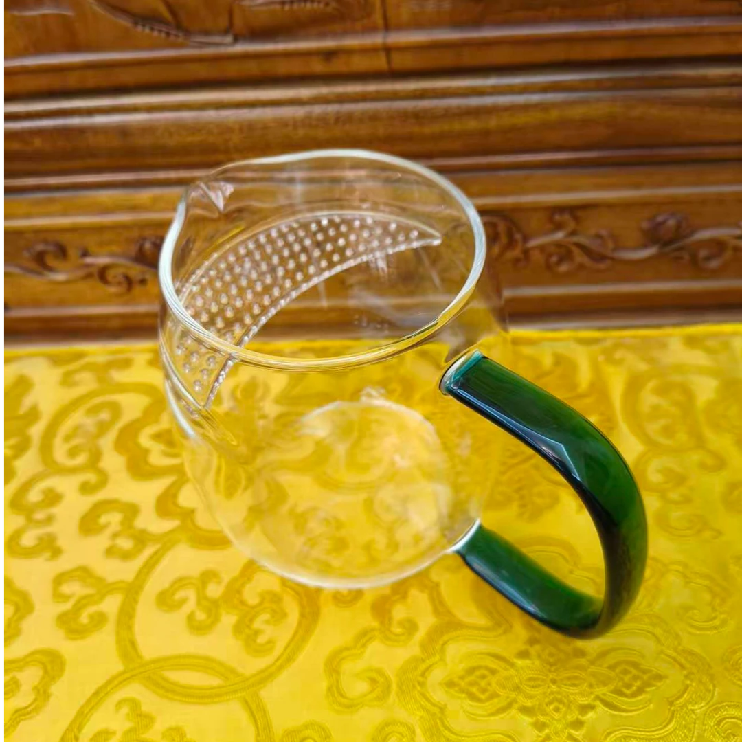 玻璃杯手工玻璃制品主人杯玻璃过滤炫彩带茶隔泡茶