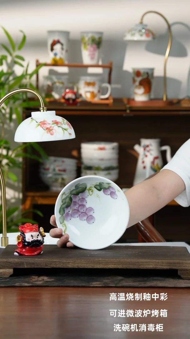 景德镇手绘釉中彩（食品级）小胖碗