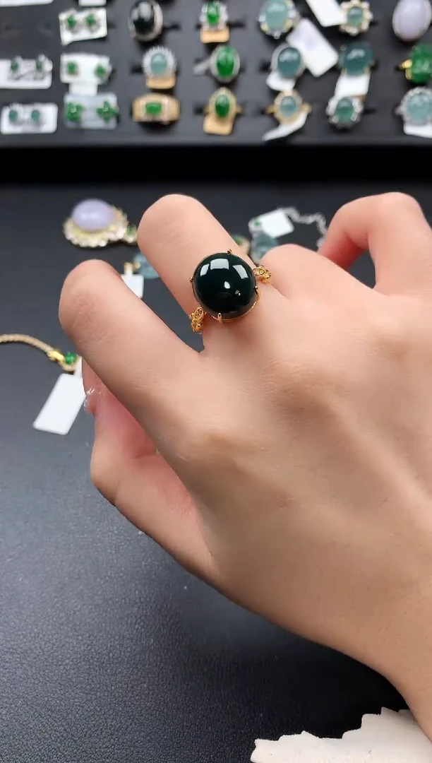 【闪购商品】翡翠戒指银S925镶嵌521414