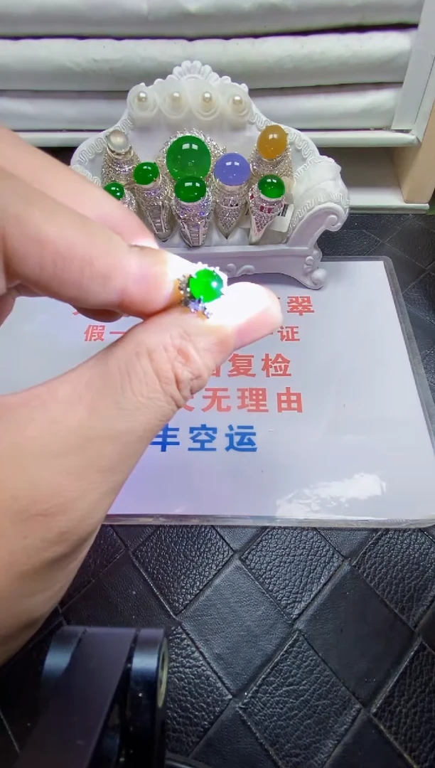 【闪购商品】翡翠戒指银S925镶嵌/7166