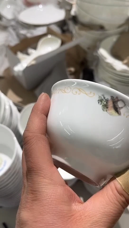 骨瓷4.25碗4个隆达骨瓷