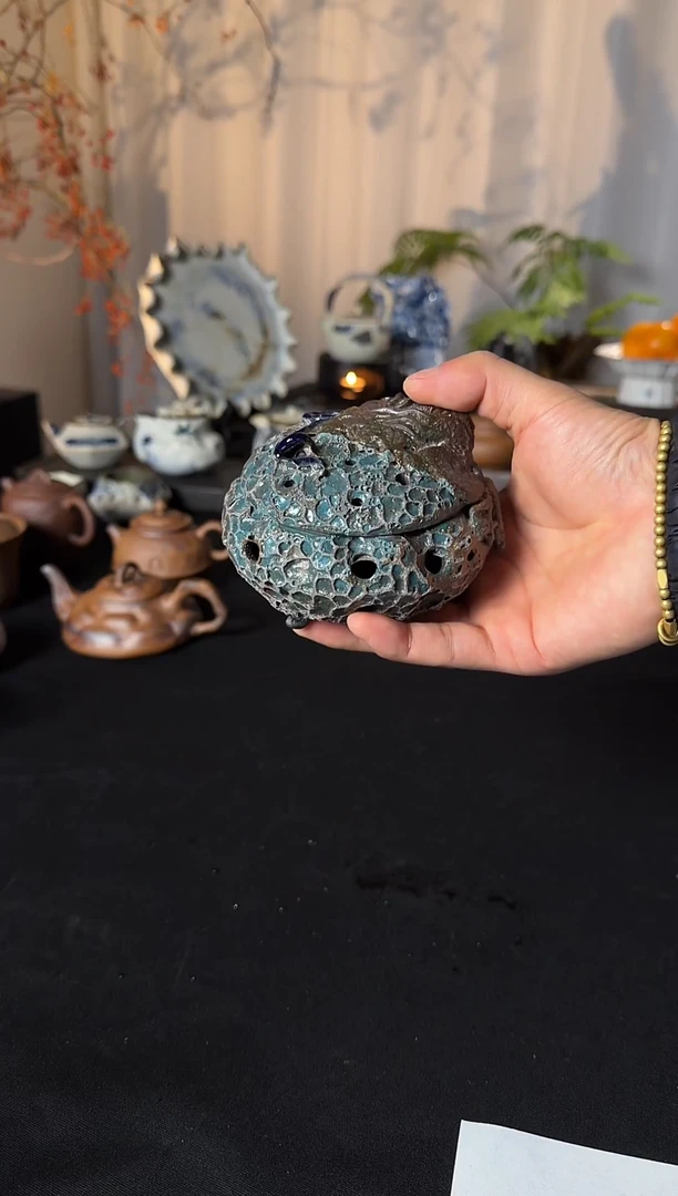 其他陶冰烟虫洞纯手工龙纹香炉