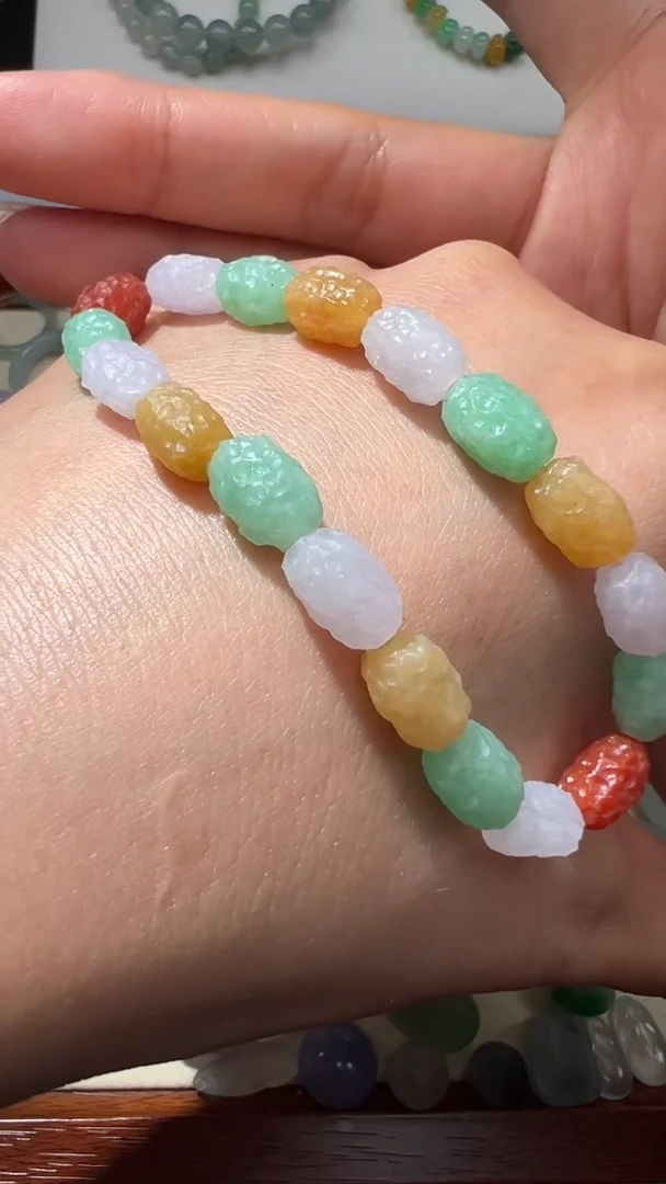 未镶嵌定制翡翠多宝枣珠