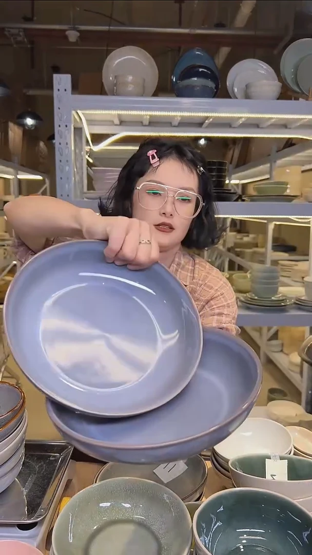 瓷242外贸尾货高温釉下彩陶瓷餐具默认微瑕
