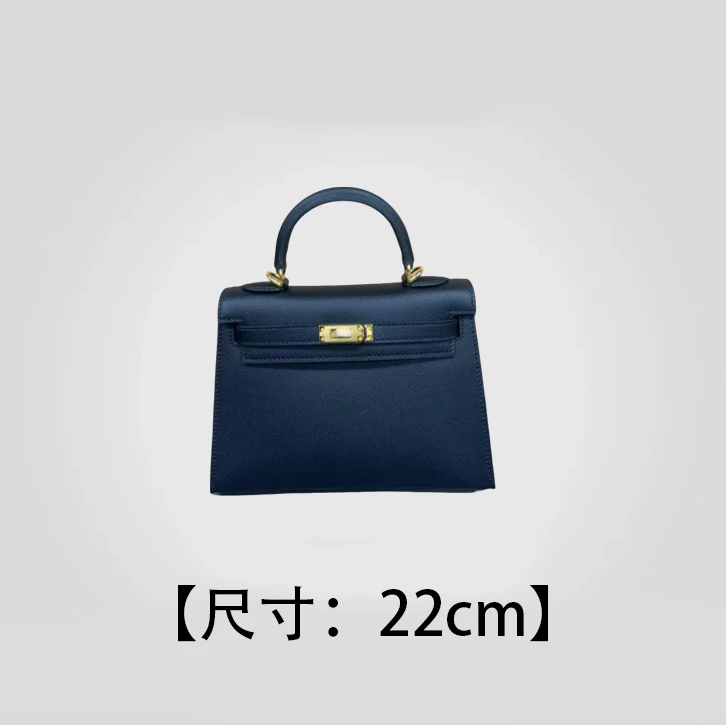 包二代 【牛皮-黑色22凯莉-女包】 牛皮 优雅风 手提女包 30320