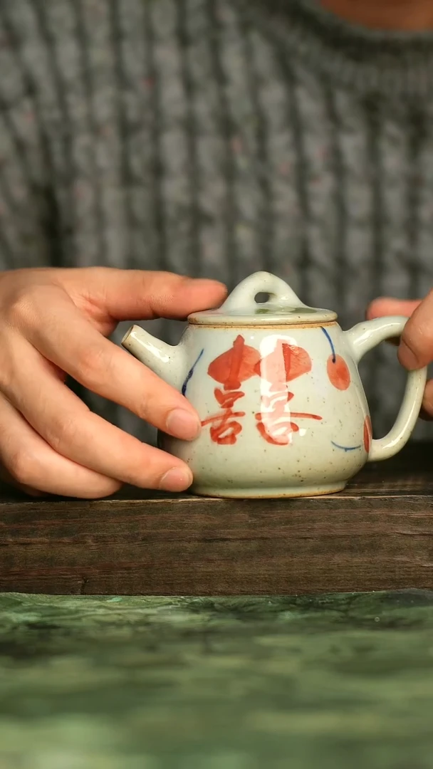 陶瓷青诗集手工手绘瓷器